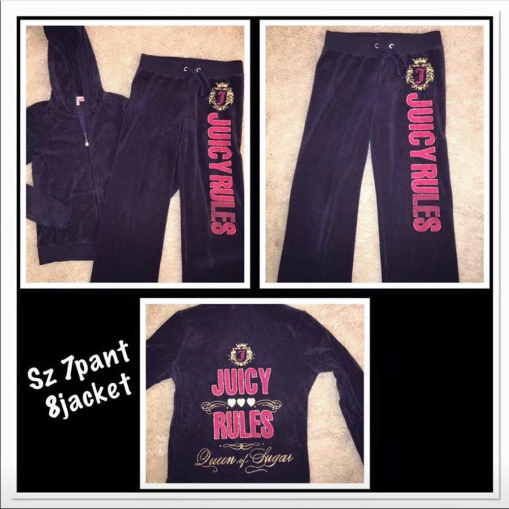 Girls Velour Juicy Couture TrackSuit Sz 7/8
